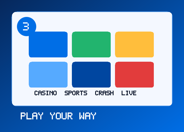 Step 3: choose casino, sports, crash or live games